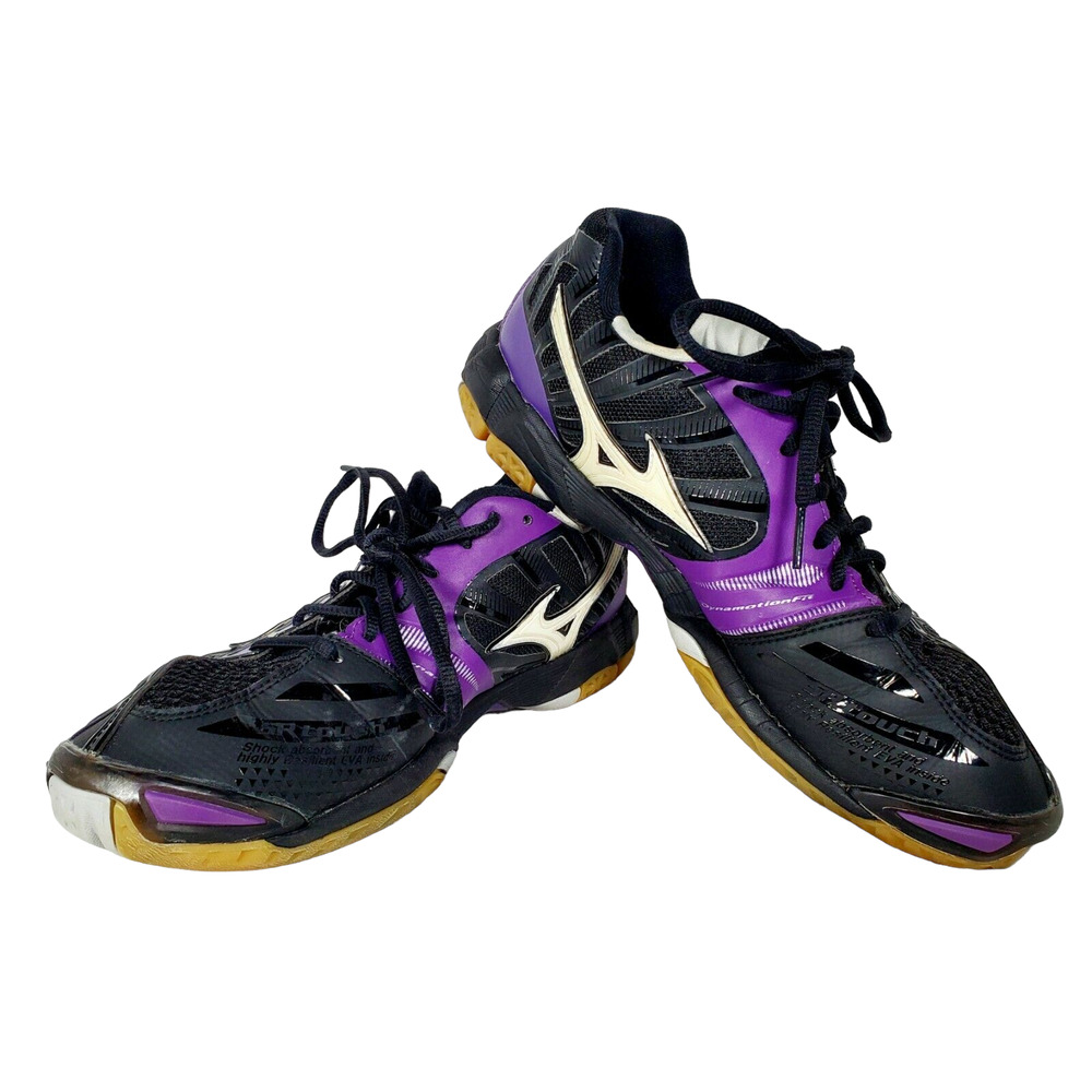 Mizuno Wave Tornado X Women's Size 10 Volleyball Walking Shoes Black Purple
